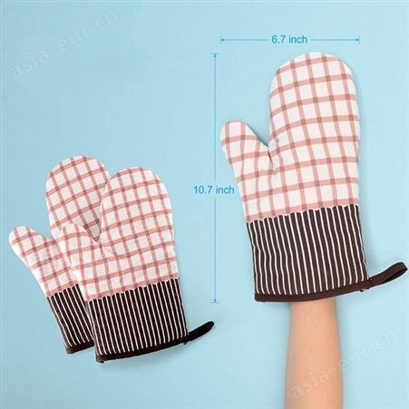 家用防滑耐用性灵活性手套 厨房防烫隔热护手套 全棉硅胶手套